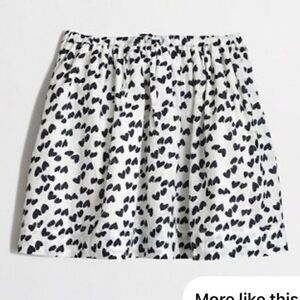 J.Crew Crewcuts Girls Size 8 Cotton Lined Skirt White Black Hearts pockets NWT